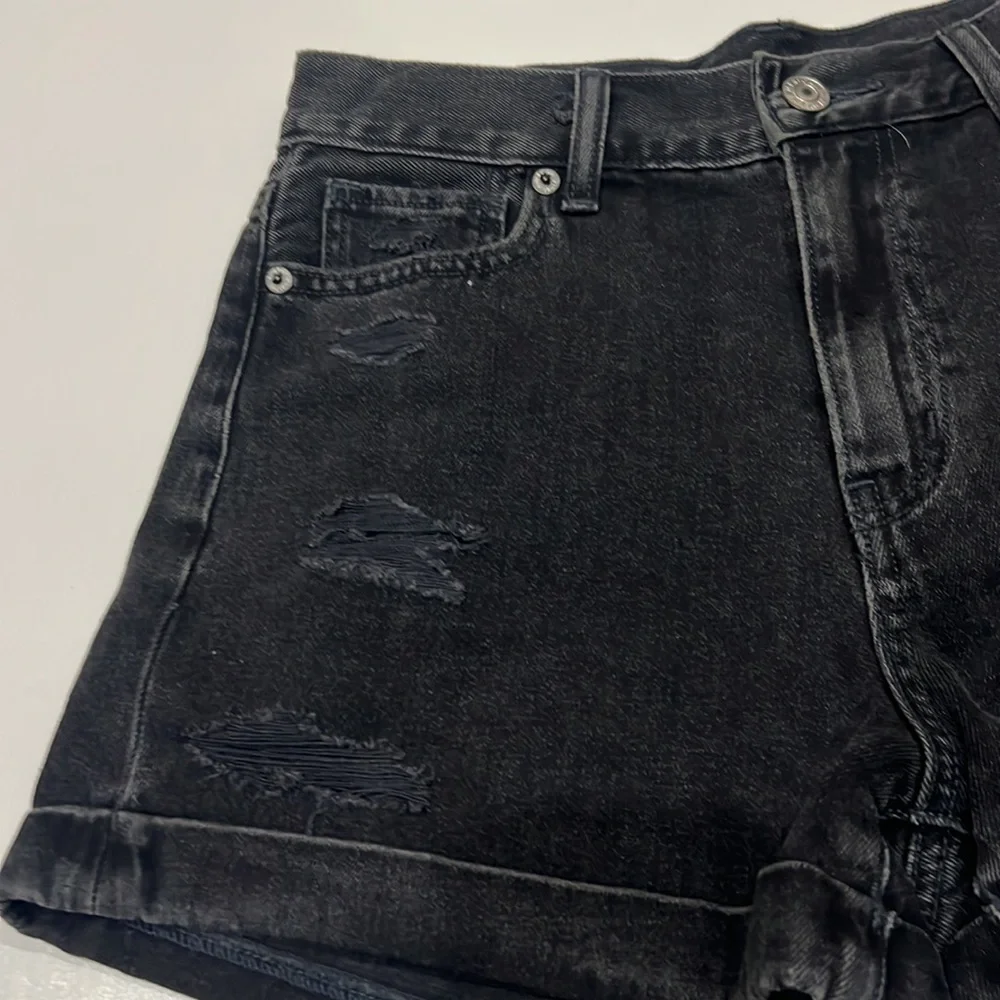 American Eagle Distressed Black Denim Shorts